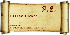 Piller Elemér névjegykártya